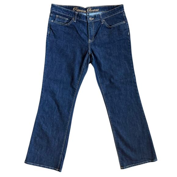 GAP Mid-Rise Bootcut Jeans Dark Wash Denim Pants Sz 12 Ankle Crop 31 Inseam Y2K - Picture 1 of 10